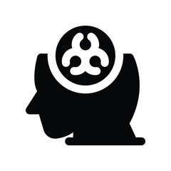 nuclear mind icon. vector glyph icon for your website, mobile, presentation, and logo design.