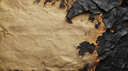 Naklejka premium Burned and Crinkled Paper Texture with Glowing Edges