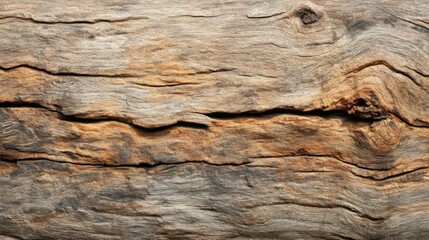 A Close-Up of Weathered Wooden Plank with Knots and Cracks