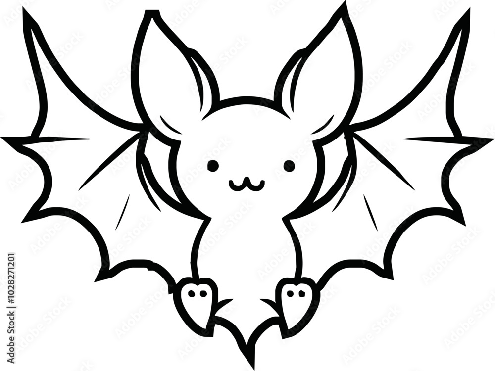 Wall mural Bat line icon vector design