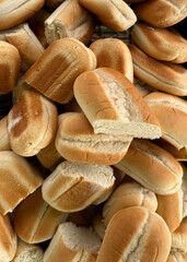 Pile of fresh soft bread buns