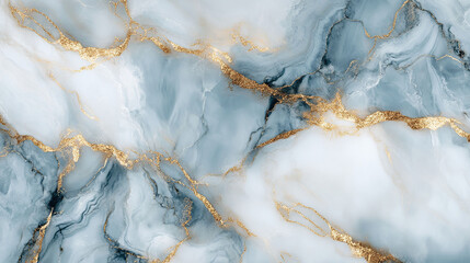 Fototapeta premium Abstract luxury marble texture with deep blue and gold accents
