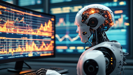 Fototapeta premium Financial Forecasting with Artificial Intelligence