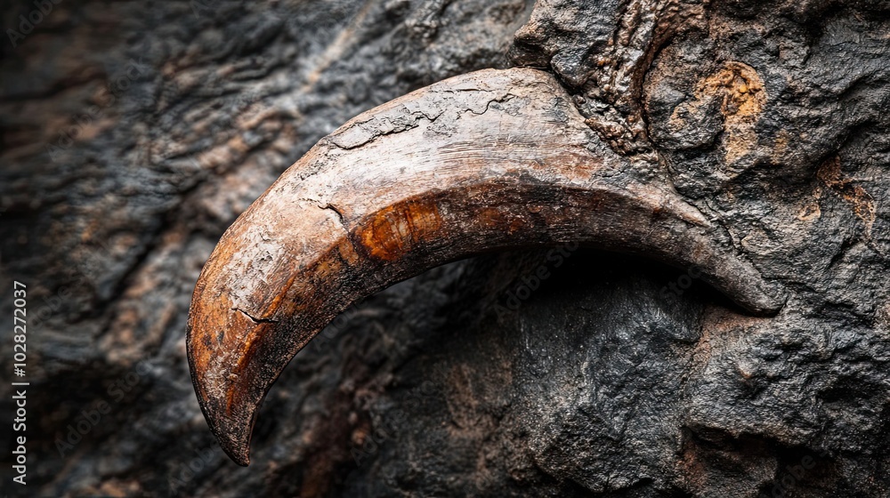 Poster fossilized claw embedded in rock