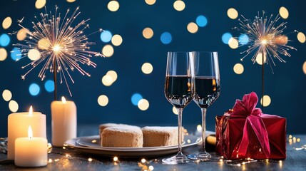 Elegant Table Setting for New Year's Eve Celebration