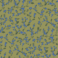 Seamless spring vector pattern with floral motif for dress fabric © Maria