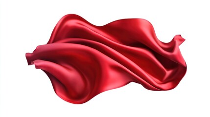 Fototapeta premium Abstract Red Silk Fabric Swirling