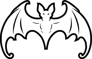Bat line icon vector design
