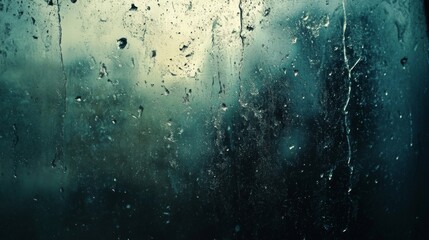 Obraz premium Rain Streaks and Water Droplets on a Window Pane