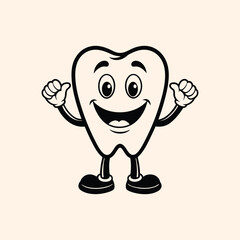 Smily teeth vector illustration for logo t-shirt etc 2