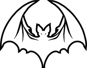 Bat line icon vector design