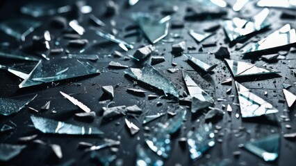 Shards of glass on the floor