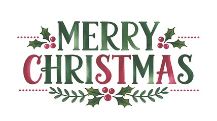 Fototapeta premium A banner with text merry christmas day in gift box, christmas tree, decoration background