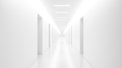 Obraz premium White Hallway, Minimalist Design