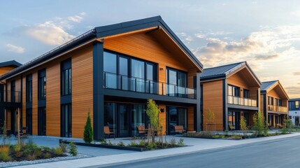 Obraz premium Modern Architectural Design of Timber Frame Houses