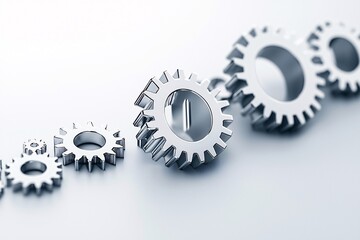 Gears of an economy slowing down with a falling interest rate symbol, metaphor for economic slowdown