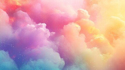 Fototapeta premium Abstract Pastel Cloudscape with Scattered Stars