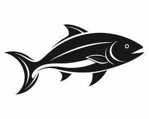 Black Silhouette of a Fish Swimming, fish silhouette, swimming fish, black fish vector.