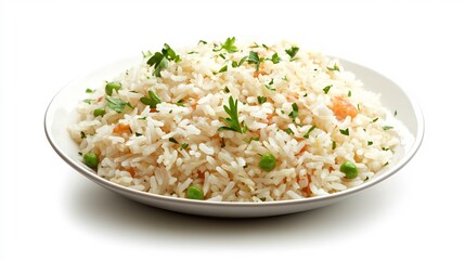 White Rice with Green Peas and Carrots
