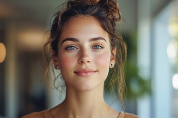 Fototapeta premium Hearing Aid And Audiology. Woman, Generative AI