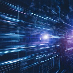 Fototapeta premium Abstract blue technology digital grid background image