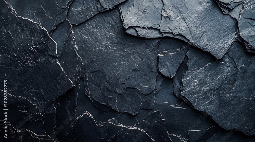 Leinwandbilder natural black slate stone background pattern with high resolution top view copy space : generative a