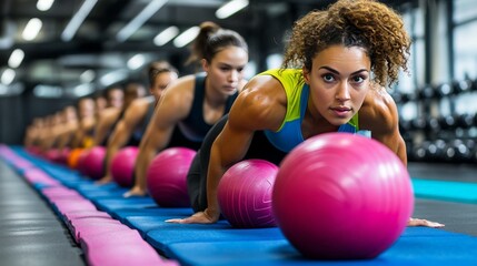 A photostock image of a group of friends participating in a bootcamp workout 