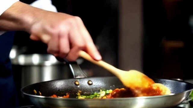 a chef who is cooking spicy food