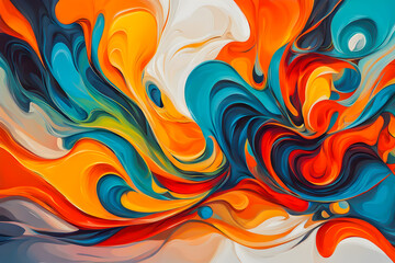 Fototapeta premium abstract hand draw oil painting composition. colorful background.