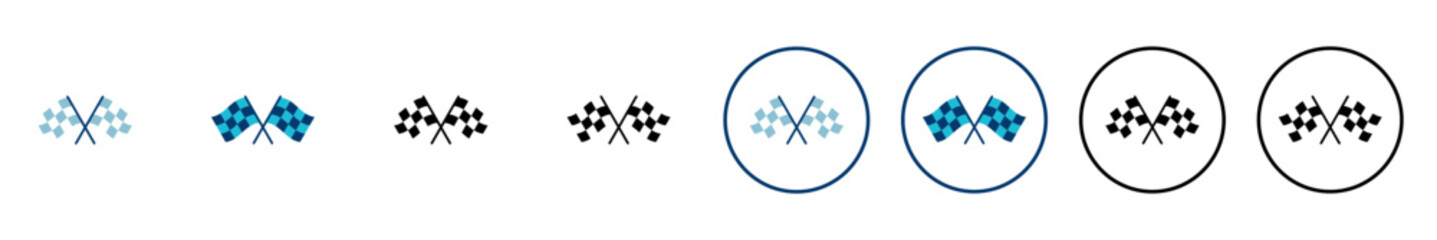 Race flag icon vector isolated on white background. Competition sport flag line vector icon. Racing flag. Start finish flag. Checkered. Start