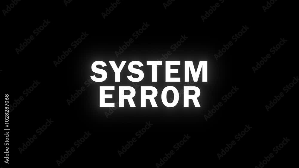 Poster system error animation with glitch effect in rgb. perfect for tech alerts, digital ads, and cybersec