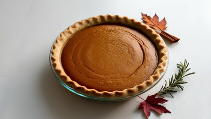 A warm and inviting pumpkin pie freshly baked ai generative