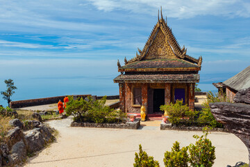 Cambodia. Wat Sampov Pram .Phnom Bokor. Kampot city. Kampot province