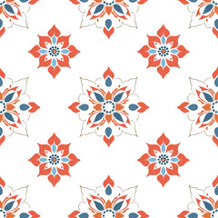 PNG Red and Blue Geometric Floral Design