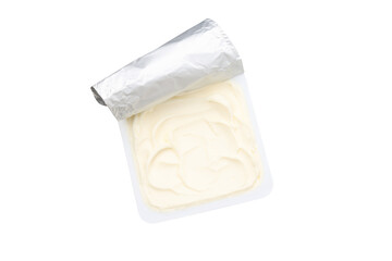 PNG, Philadelphia cheese in plastic container, isolated on white background.