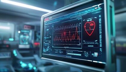 Obraz premium Heart monitor technology showcased in a high-resolution medical image.