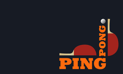 ping pong racket ball game tennis sport poster