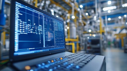 Industrial Data Automation System On Computer, Generative AI