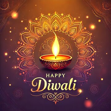 happy diwali with diya, Diwali festival card design