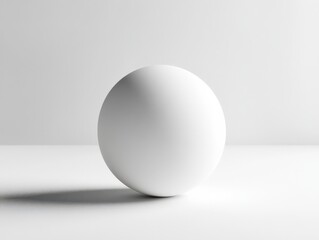 3D Rendering of Ping Pong Ball on White Background - Close-Up View