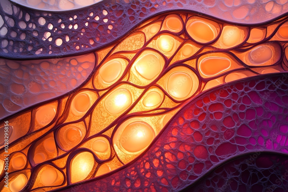 Poster abstract colorful wave pattern with glowing lights in a stunning design.