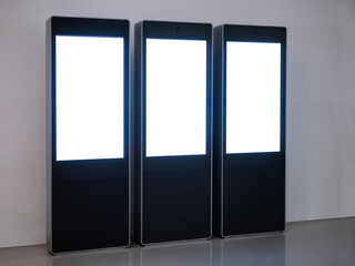 Blank white Light Box set mock up Template Vertical sign stand Media indoor building