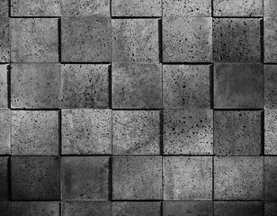 Grey cement wall texture Square cube pattern material Abstract background