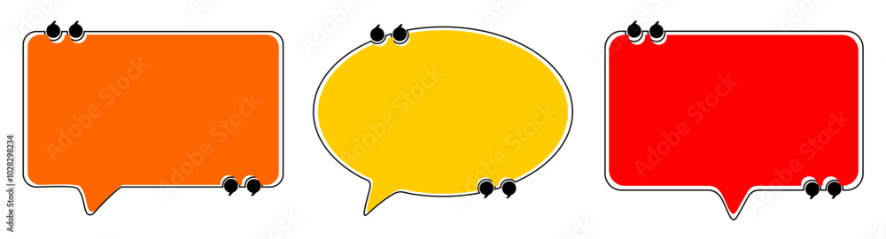 Poster set of speech bubbles. speak bubble text, cartoon chatting box, message box. blank empty vector whit