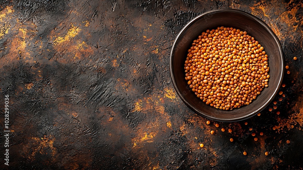 Poster red kidney beans lentil top view copy space : generative ai