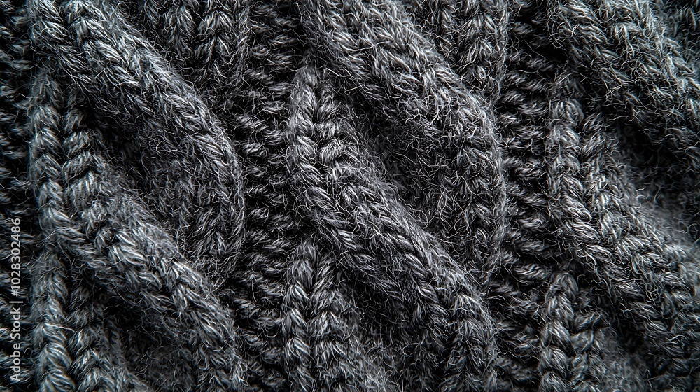 Poster grey knitted wool texture background pattern with high resolution top view copy space : generative a