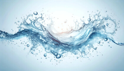 Dynamic splashes and water droplets form abstract shapes, a concept of nature and fluidity