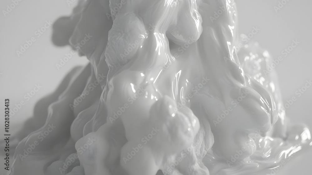 Aufkleber smooth,interconnected 3d lines in minimalist monochrome palette evoking movement and flow