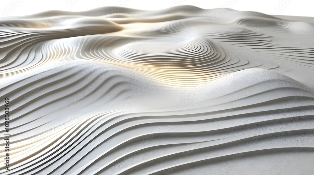 Poster softly glowing 3d waveforms flowing in elegant abstract harmony