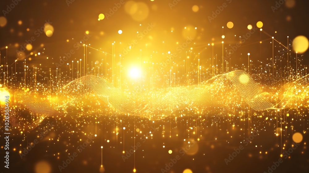 Poster softly glowing 3d abstract waveforms with fluid line movements